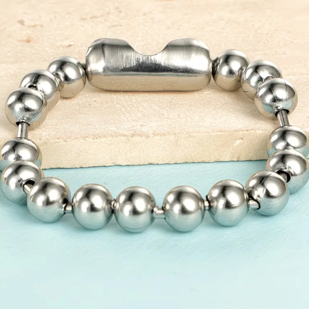 18 Kt Gold Over Titanium Ball Bracelet